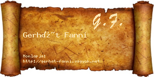 Gerhát Fanni névjegykártya